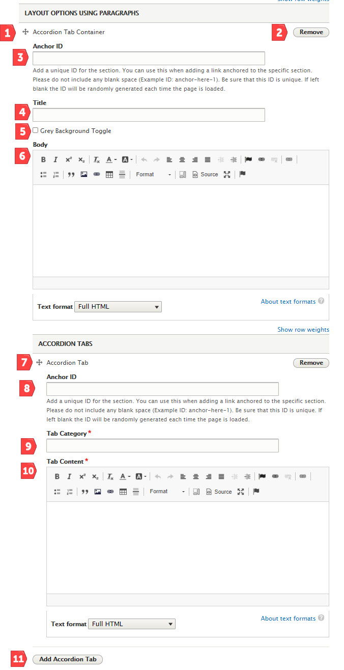 Accordion Tab Publish Service and Support